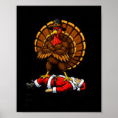 Wait Your Turn Fat Boy Turkey And Santa Sign Poster (Voorkant)