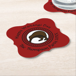 Waitangi Day kan tekst Nieuw-Zeeland bewerken Kartonnen Onderzetters