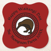 Waitangi Day kan tekst Nieuw-Zeeland bewerken Kartonnen Onderzetters (Voorkant)