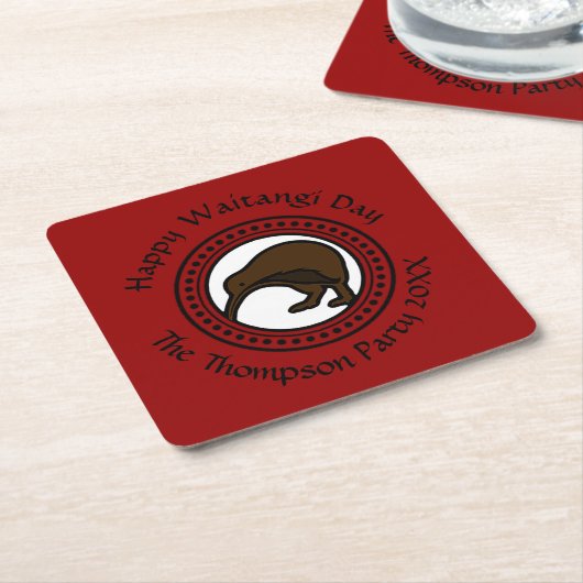 Waitangi Day kan tekst Nieuw-Zeeland bewerken Kartonnen Onderzetters (Schuin)