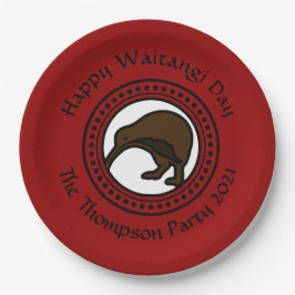 Waitangi Day kan tekst Nieuw-Zeeland grote 9" bewe Papieren Bordje
