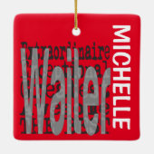 Waiter Extraordinaire CUSTOM Keramisch Ornament (Achterkant)