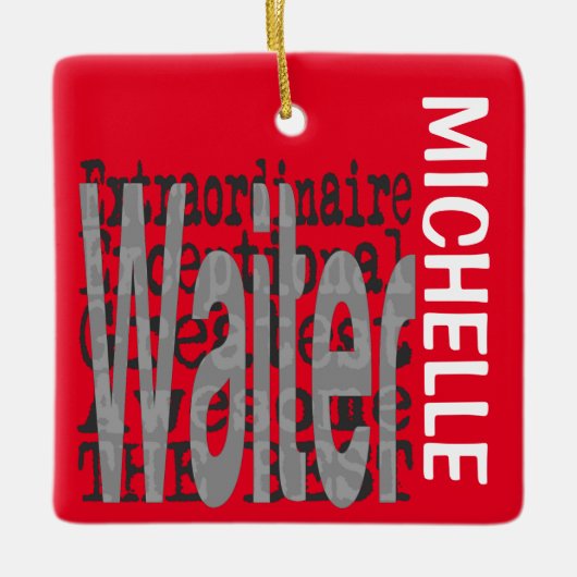 Waiter Extraordinaire CUSTOM Keramisch Ornament (Voorkant)