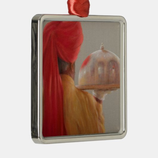 Waiter Rambagh Palace 2010 Metalen Ornament (Rechts)