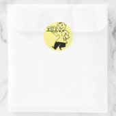 Waiter Serving Beer Retro Cartoon Man Alcohol art Ronde Sticker (Tas)