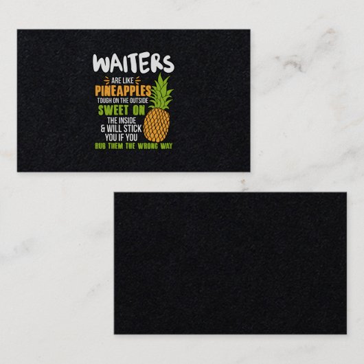 Waiters zijn als ananassen. visitekaartje (Voorkant / Achterkant)