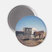 Waiting Amish Horse and Buggy Magneet (Voorkant / Achterkant)