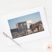 Waiting Amish Horse and Buggy Rechthoekige Sticker (Envelop)