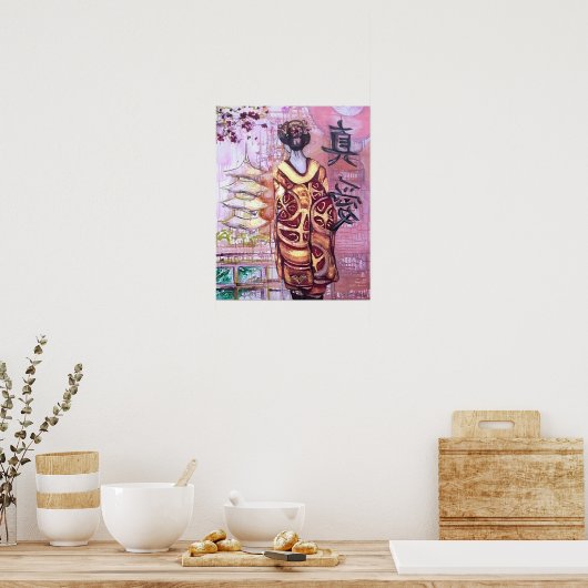 Waiting for her True Love - Geisha Print (Keuken)