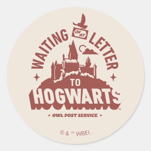 Waiting for my Letter to HOGWARTS™ Ronde Sticker (Voorkant)