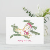 Waiting for Santa... Feestdagenkaart (Staand voorkant)