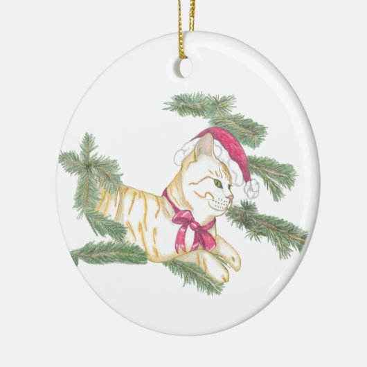 Waiting for Santa kitty Keramisch Ornament (Links)