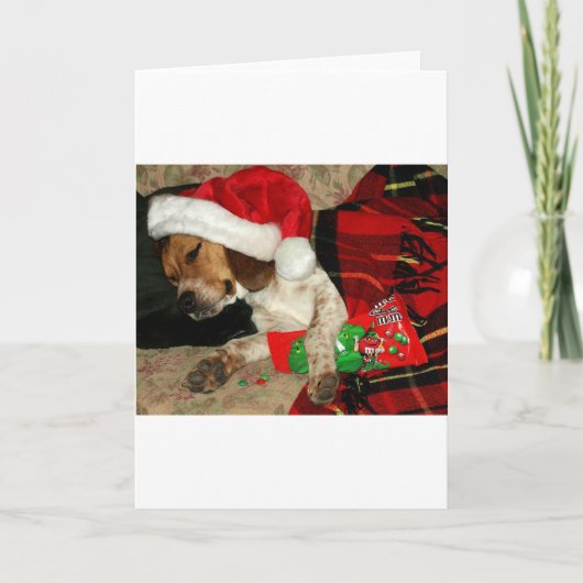 Waiting for Santa- Snoopy Beagle Dog Christmas Feestdagen Kaart (Voorkant)