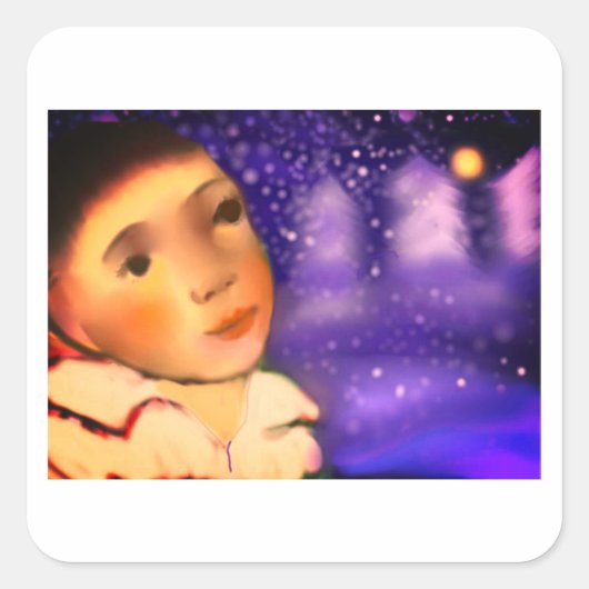 Waiting for Santa Vierkante Sticker (Voorkant)