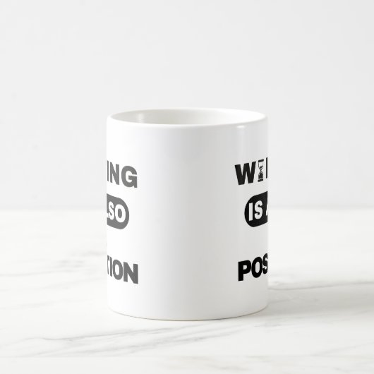 Waiting Is Also A Position — Trader Mug Design Koffiemok (Center)