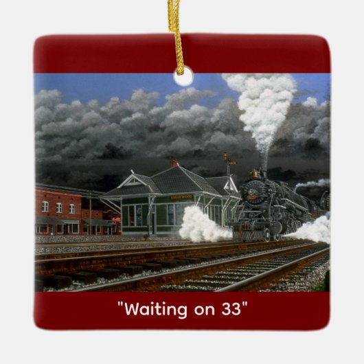 "Waiting on 33" by Tom Rock Keramisch Ornament (Voorkant)