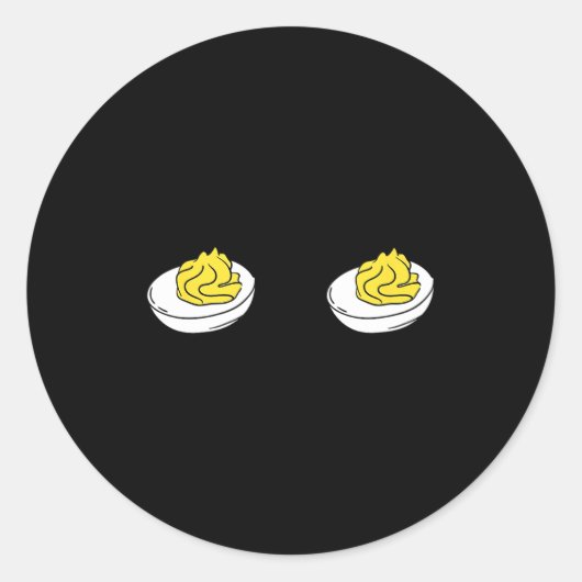 Waiting To Stuff My Face Deviled Eggs Couple Thank Ronde Sticker (Voorkant)