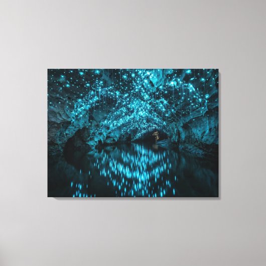 Waitomo Glowworm Galaxy - Bioluminescent Cave Refl Canvas Afdruk (Voorkant)