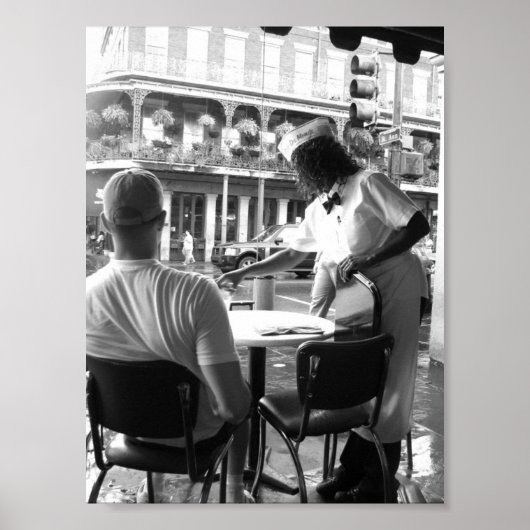 Waitress bij Cafe' du Monde New Orleans, Louisiana Poster (Voorkant)