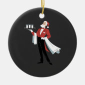 Waitress Christmas Santa Server Xmas  Keramisch Ornament (Voorkant)