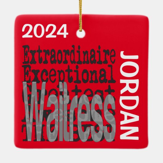 Waitress Extraordinaire CUSTOM Keramisch Ornament (Achterkant)