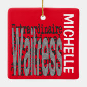 Waitress Extraordinaire CUSTOM Keramisch Ornament (Achterkant)