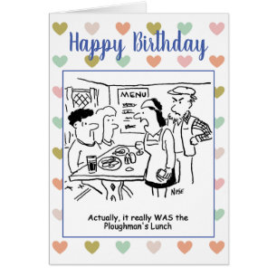 Waitress in Pub Says-maaltijd was Plowman's