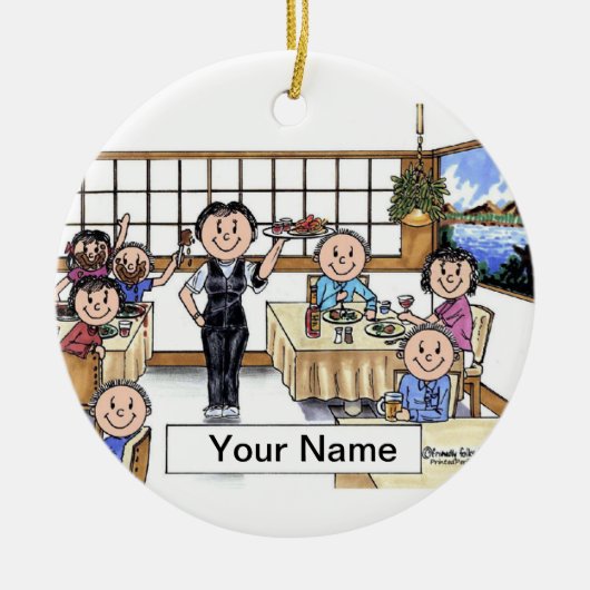 Waitress Keramisch Ornament (Voorkant)