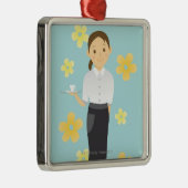 Waitress Metalen Ornament (Rechts)