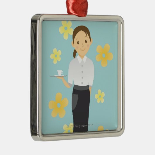 Waitress Metalen Ornament (Rechts)