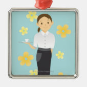 Waitress Metalen Ornament (Voorkant)