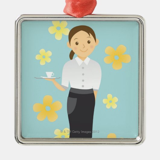 Waitress Metalen Ornament (Voorkant)