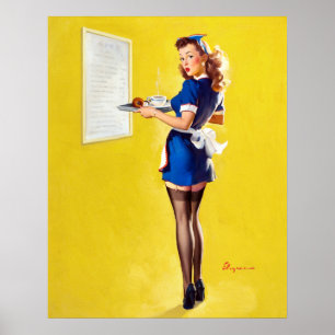 Waitress omhoog poster