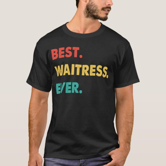 Waitress Retro Beste Waitress ooit T-shirt (Voorkant)