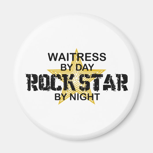 Waitress Rock Star bij nacht Magneet (Voorkant)