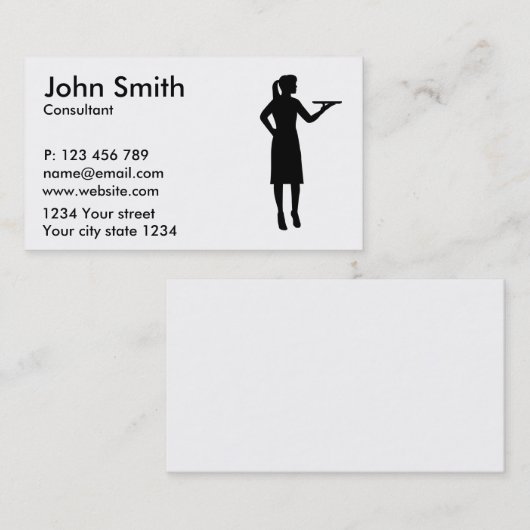 Waitress-server Visitekaartje (Voorkant / Achterkant)