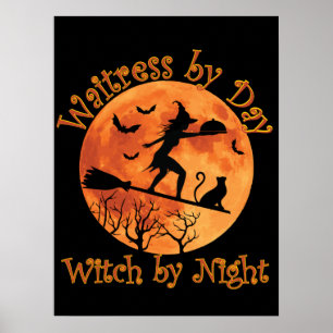 Waitress tegen dag-heks bij nacht poster