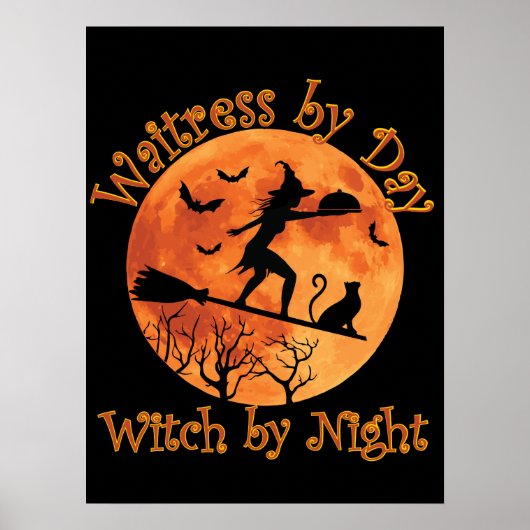 Waitress tegen dag-heks bij nacht poster (Voorkant)