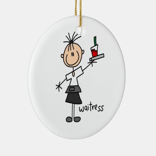Waitress-tekentafel Keramisch Ornament (Rechts)
