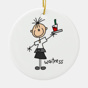 Waitress-tekentafel Keramisch Ornament