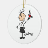 Waitress-tekentafel Keramisch Ornament (Links)