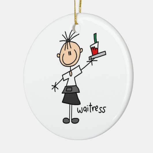 Waitress-tekentafel Keramisch Ornament (Links)