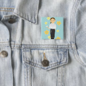 Waitress Vierkante Button 5,1 Cm (In situ)