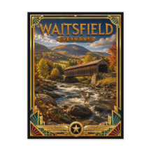 Waitsfield Vermont Vintage Art Deco Gouden Tijdper