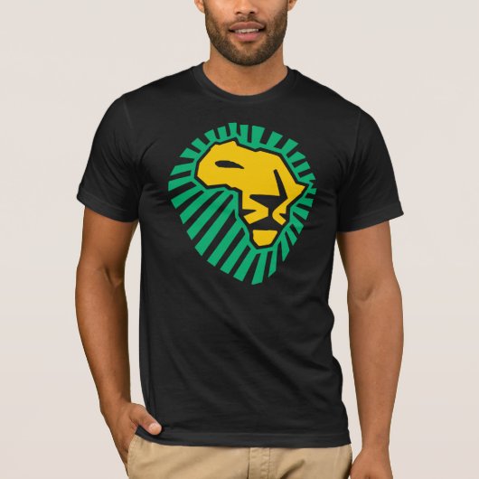 Waka waka Lion Head Africa Green Yellow Mannen Shi T-shirt (Voorkant)