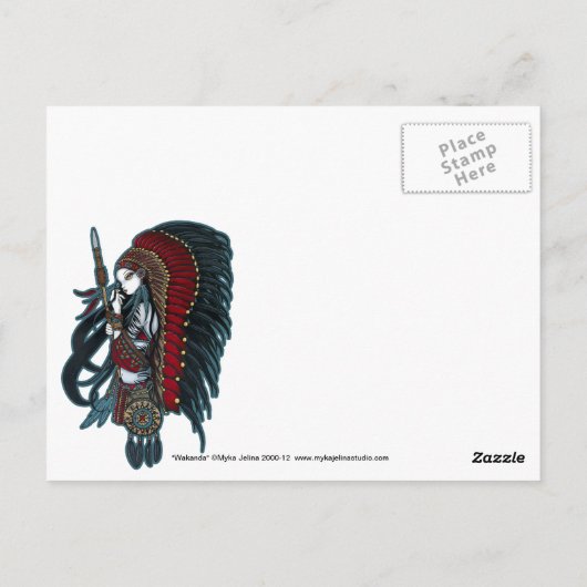 Wakanda Native Tribal Warrior Priestess Postcard Briefkaart (Achterkant)