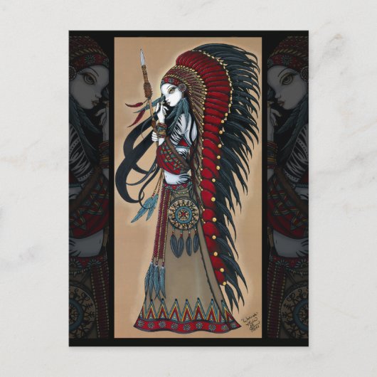 Wakanda Native Tribal Warrior Priestess Postcard Briefkaart (Voorkant)