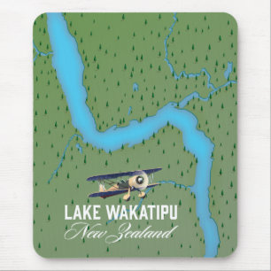 Wakatipu-meer Nieuw-Zeeland kaart Muismat