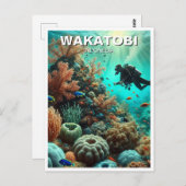 Wakatobi Indonesia Scuba Diver Briefkaart (Voorkant / Achterkant)