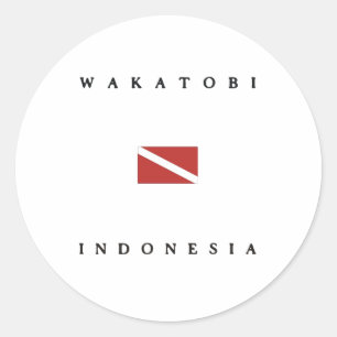 Wakatobi Indonesië Duikvlag Ronde Sticker